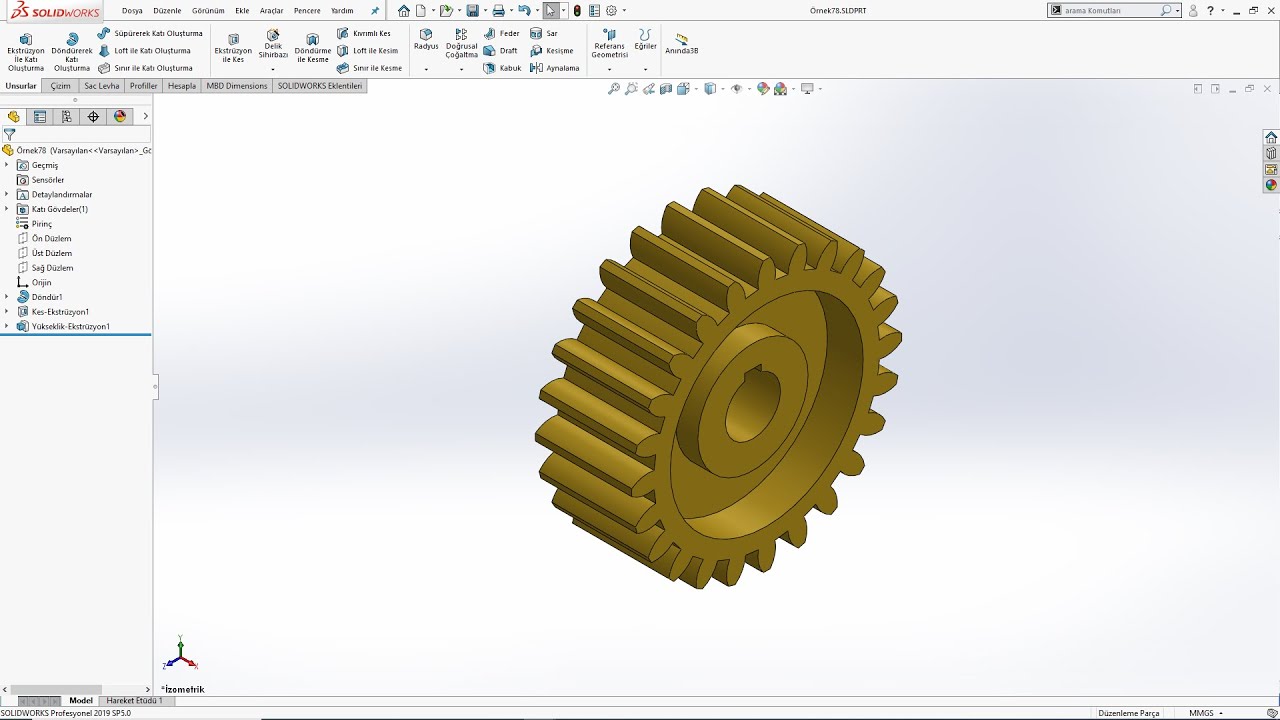Bronz Dişli Çizimi #solidworks #drawing #gear #gearbox