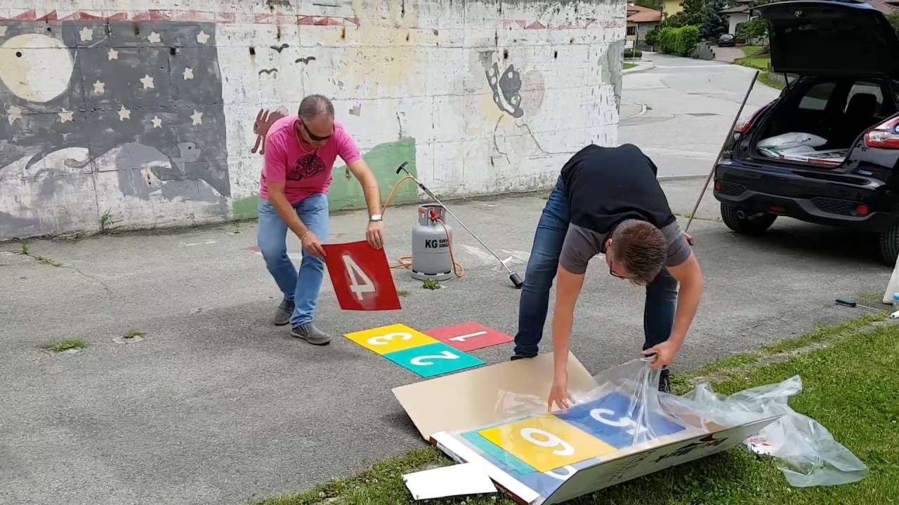 Application of DecoMark® hopscotch at school playground