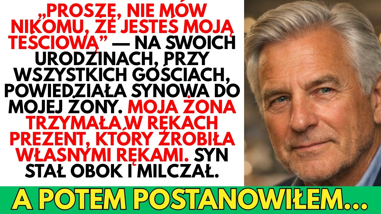 -Proszę, nie mów nikomu, że jesteś moją teściową!—przy wszystkich, powiedziała SYNOWA do mojej żony