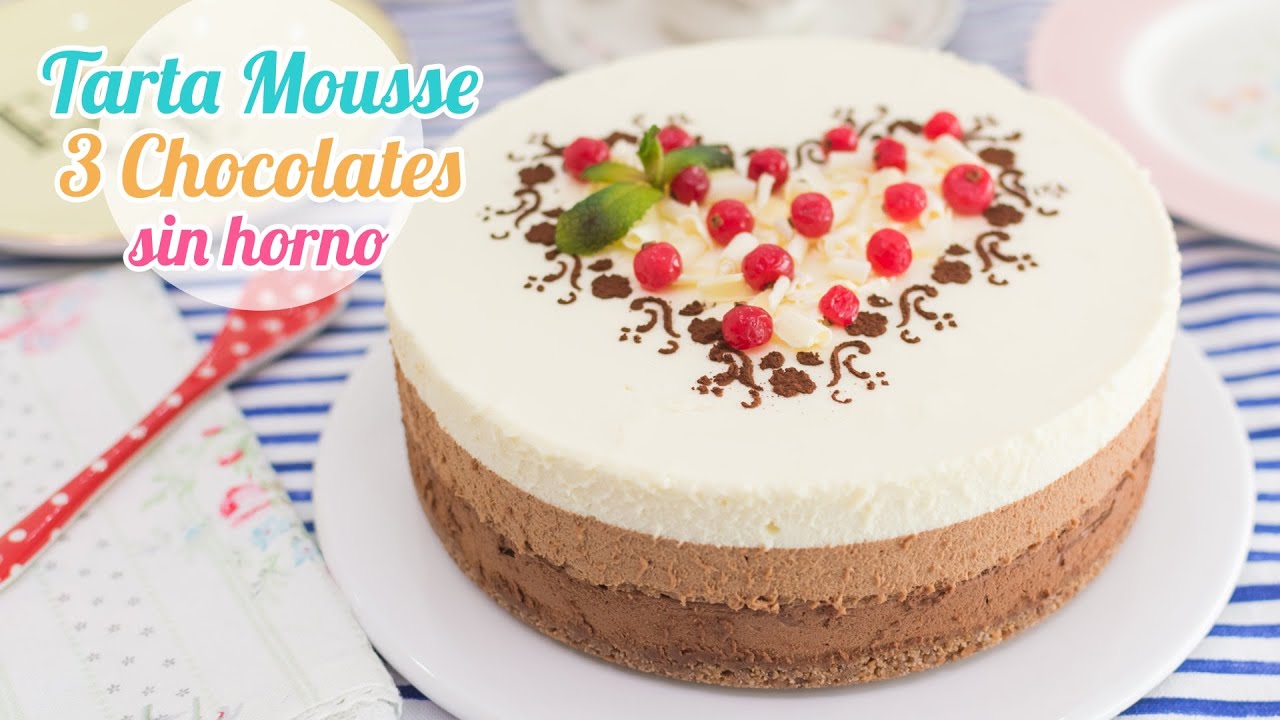Tarta Mousse Tres Chocolates | Postre sin horno | Quiero Cupcakes!