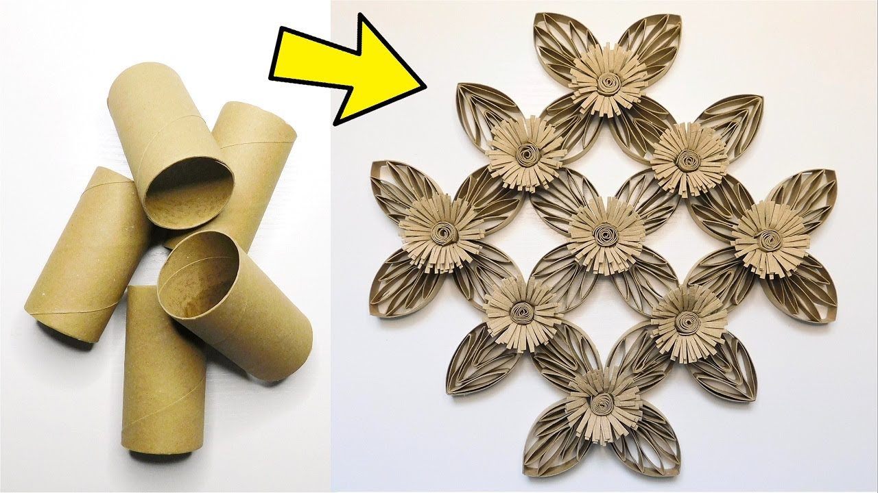 I Made This Beautiful Decoration from Toilet Paper Rolls 🌻 Cheap and Easy Wall Decor DIY Craft Idea