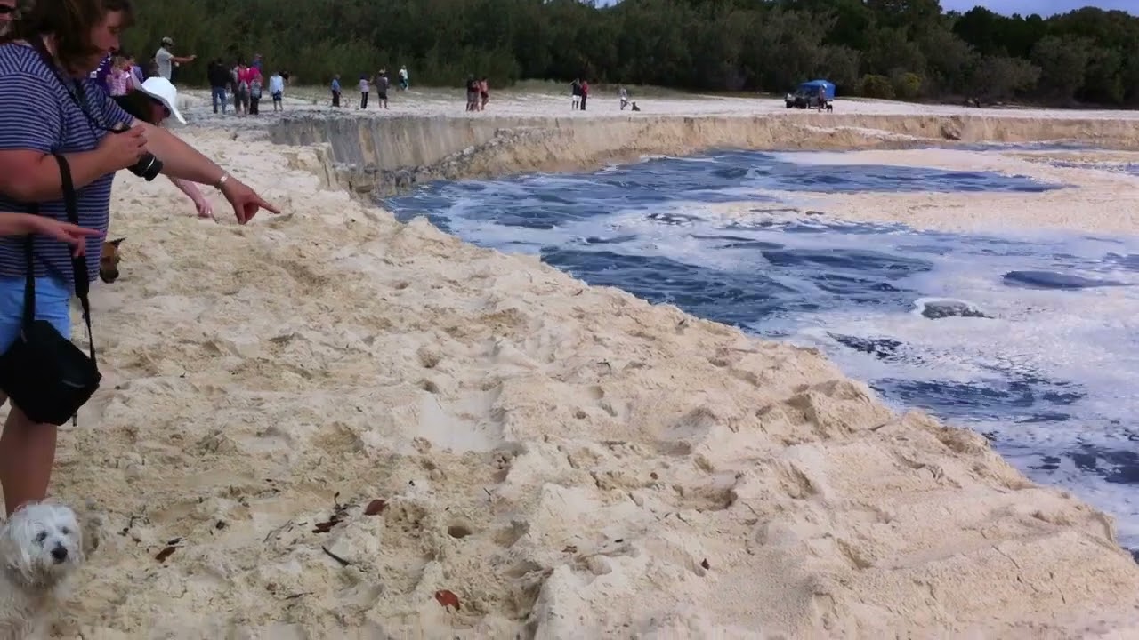Beach Liquefaction Sink Hole   Inskip Point   Rainbow Beach 1 of 3