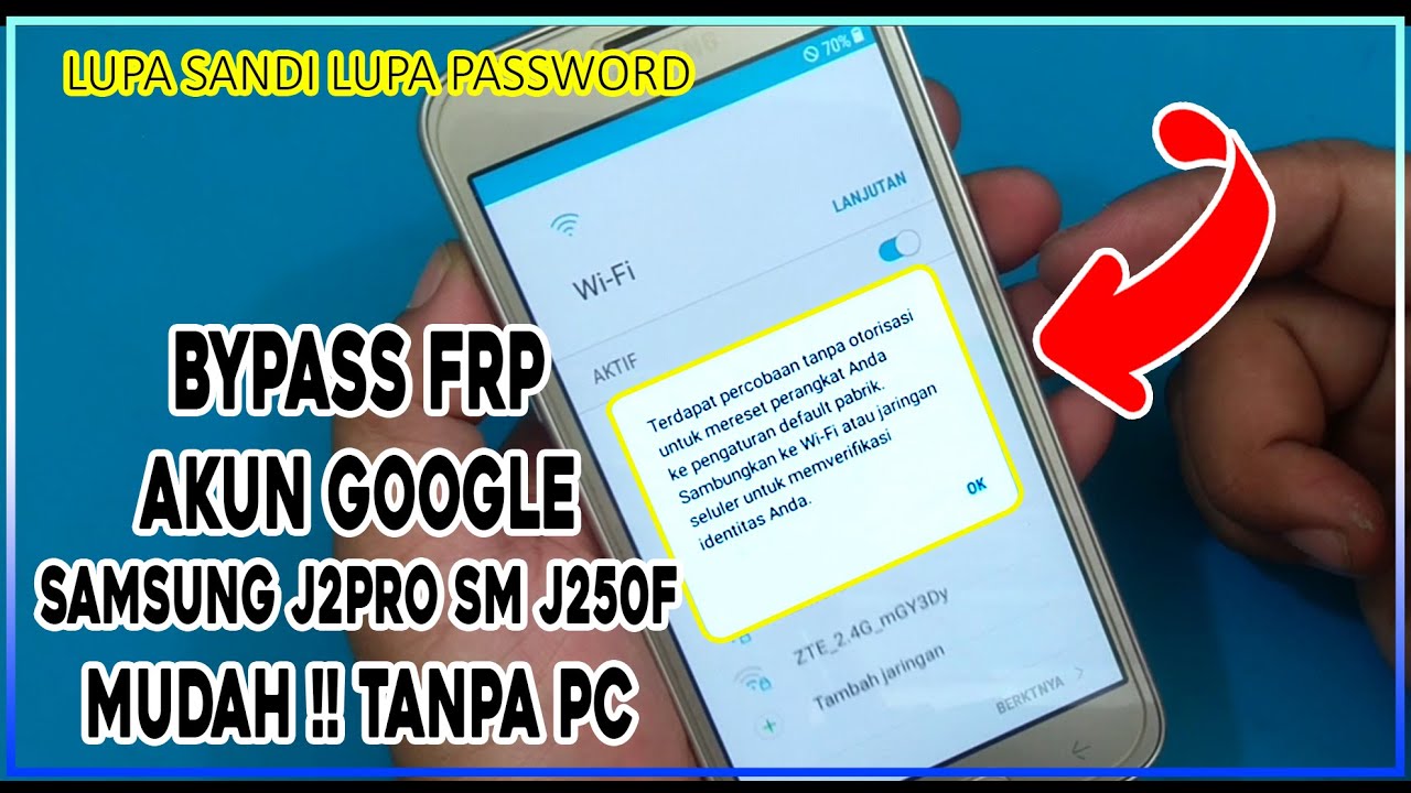 Trik Mudah BYPASS FRP AKUN Google Samsung J2 PRO SM-J250f
