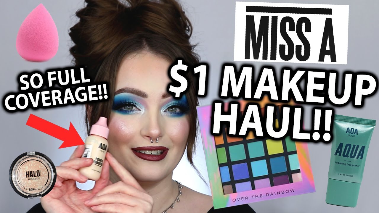 $1 MAKEUP HAUL!!! SHOP MISS A TRY ON AND REVIEW