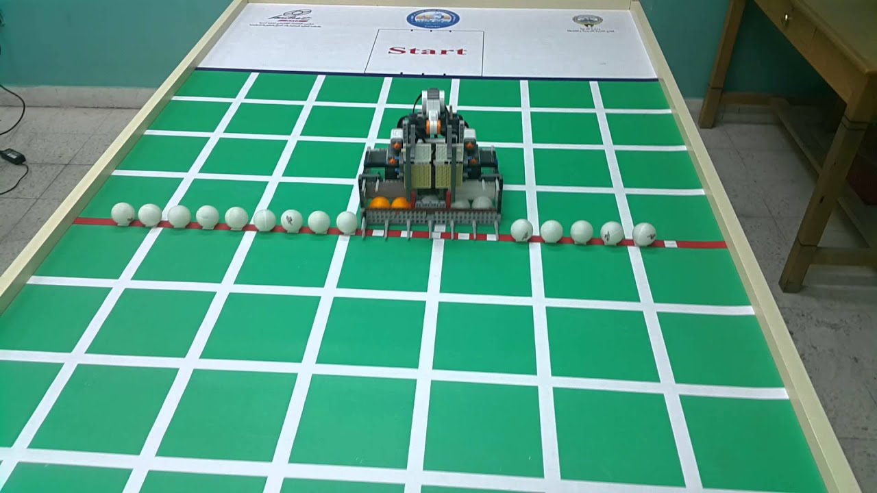 picking up ping pong balls by Lego mindstorm NXT robot