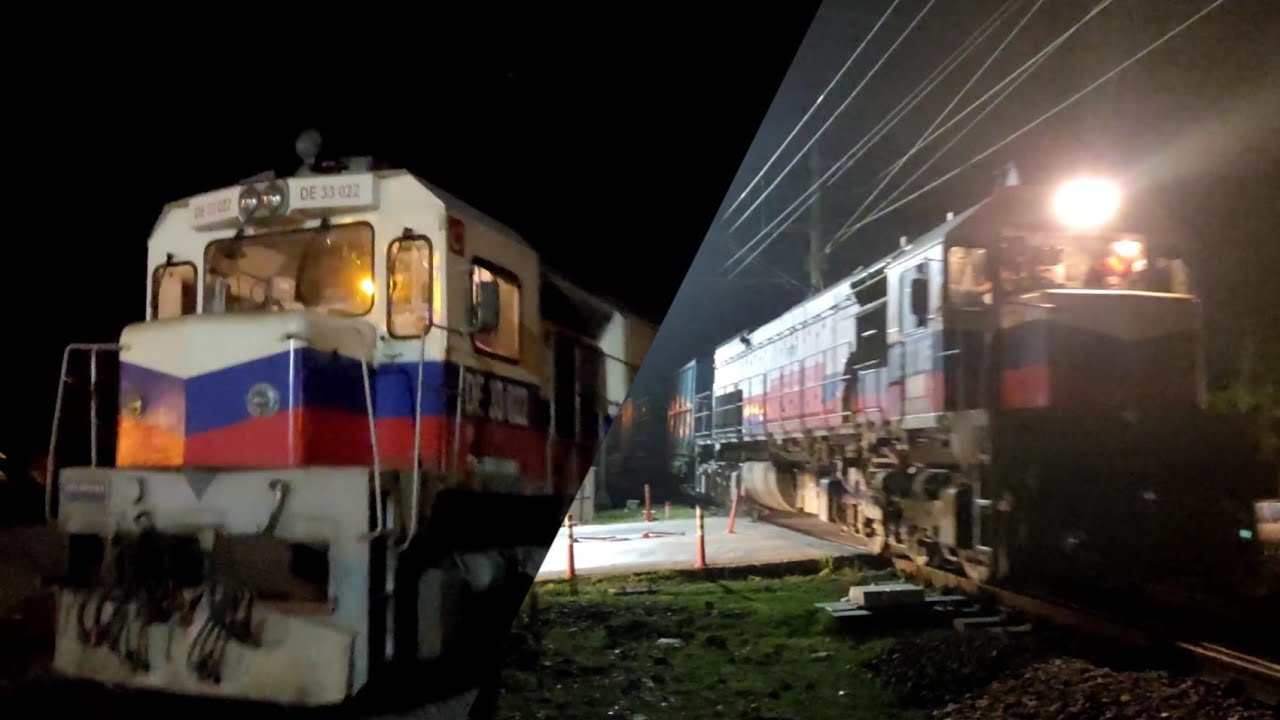 TCDD DE 33005 & TCDD DE 33022 ARKA RANFOR UZUN KARMA YÜK TRENİ KORNALI GEÇİŞİ
