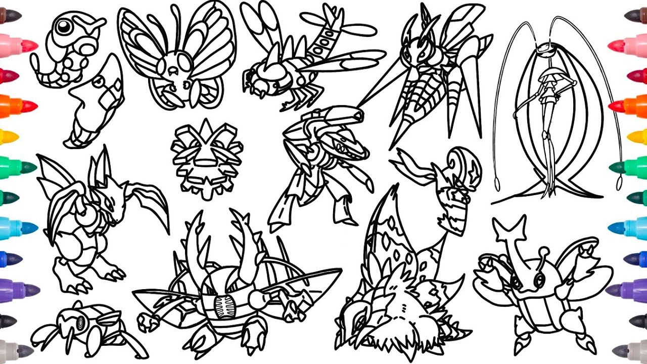 Coloring ALL Bug Type Pokemon From GEN 1 to Gen 9
