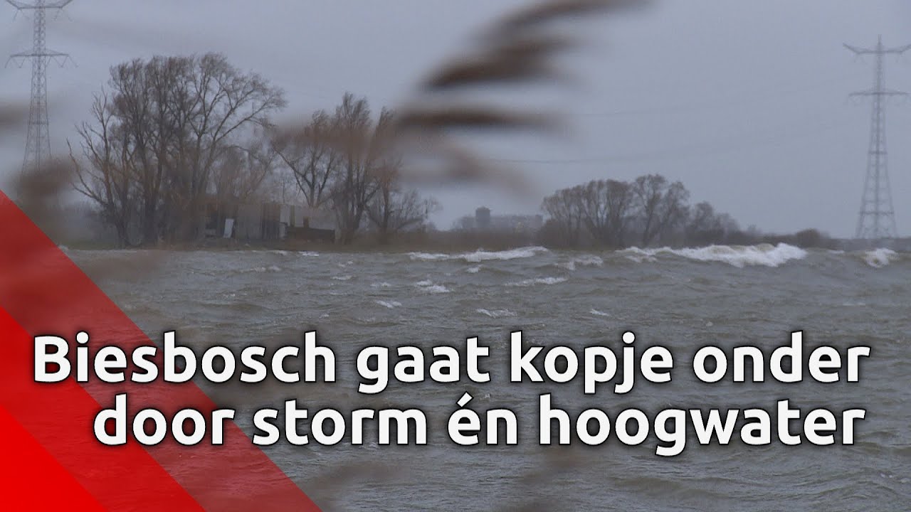 Door de storm en hoogwater zal het water door de Noordwaard gaan stromen