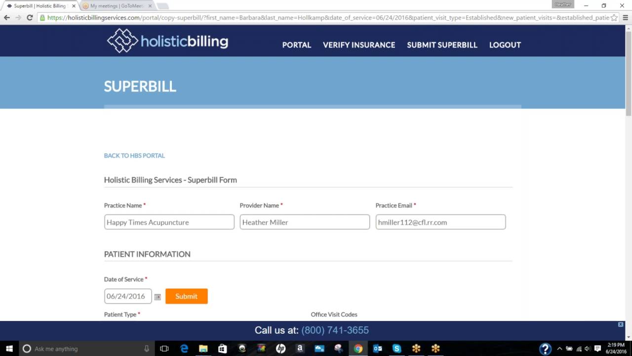How to Send an Established Patient Superbill to Holistic Billing Services
