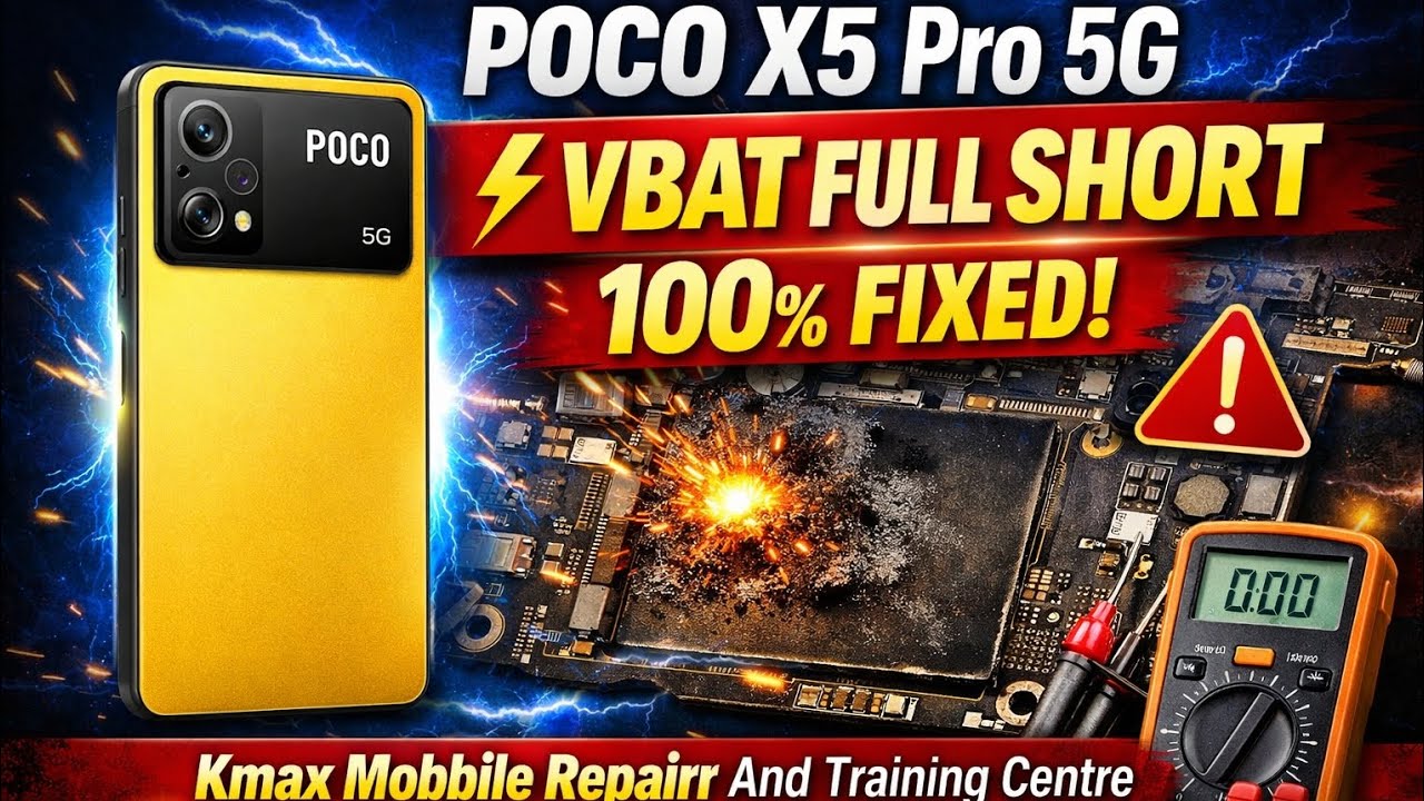 POCO X5 Pro 5G VBAT Full Short Repair 🔥 100% Solution | No CPU Change #youtubevideo #pocox5pro5g 