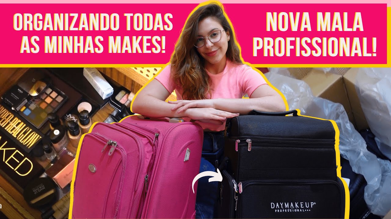 ORGANIZAÇÃO TOTAL DAS MINHAS MAKES | NOVA MALA DE MAQUIAGEM PROFISSIONAL DAYMAKEUP E MOCHILA VERTIX