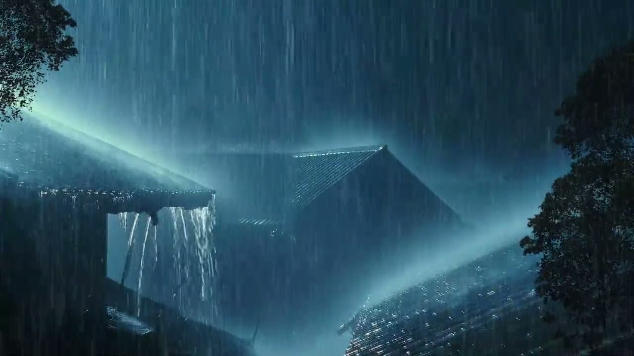 Heavy Rain on a Tin Roof for Sleeping 24/7 🌧️ Deep Sleep Relaxing Rain Sounds