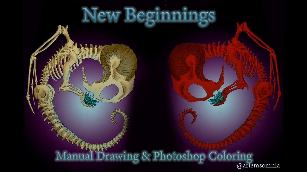 Full Illustration Process : Drawing, Inking, Photoshop 