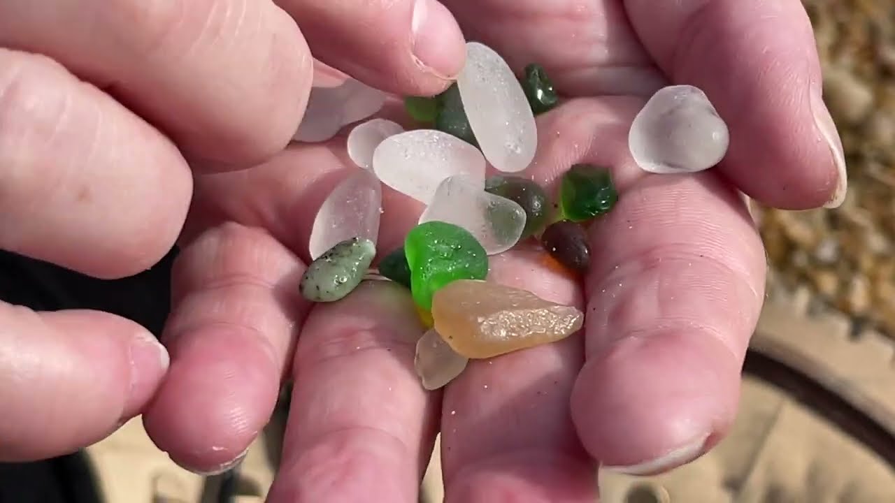 Treasure Hunting for Sea Glass at Charmouth in Dorset, on Easter Bank Holiday 2023