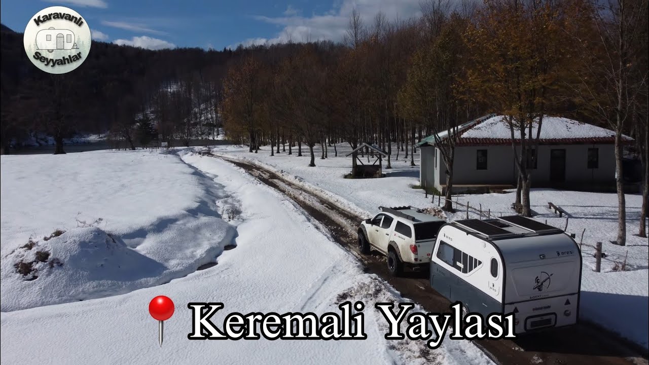 Kar Fırtanısında Mahsur Kaldım Keremali Yaylası Çekme Karavan Kampı Karda Kamp Başkent Karavan