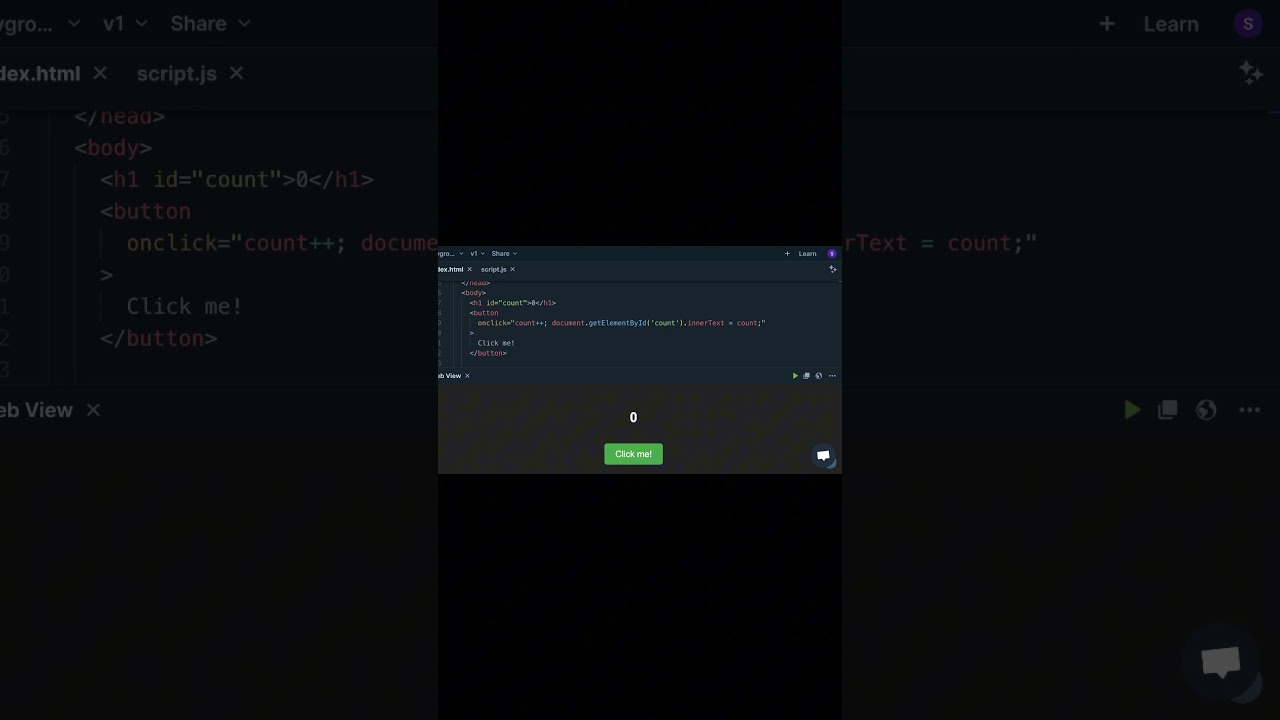 Easiest JavaScript Click Counter &ndash; Beginner-Friendly!  #learntocode #javascript #coding #programming