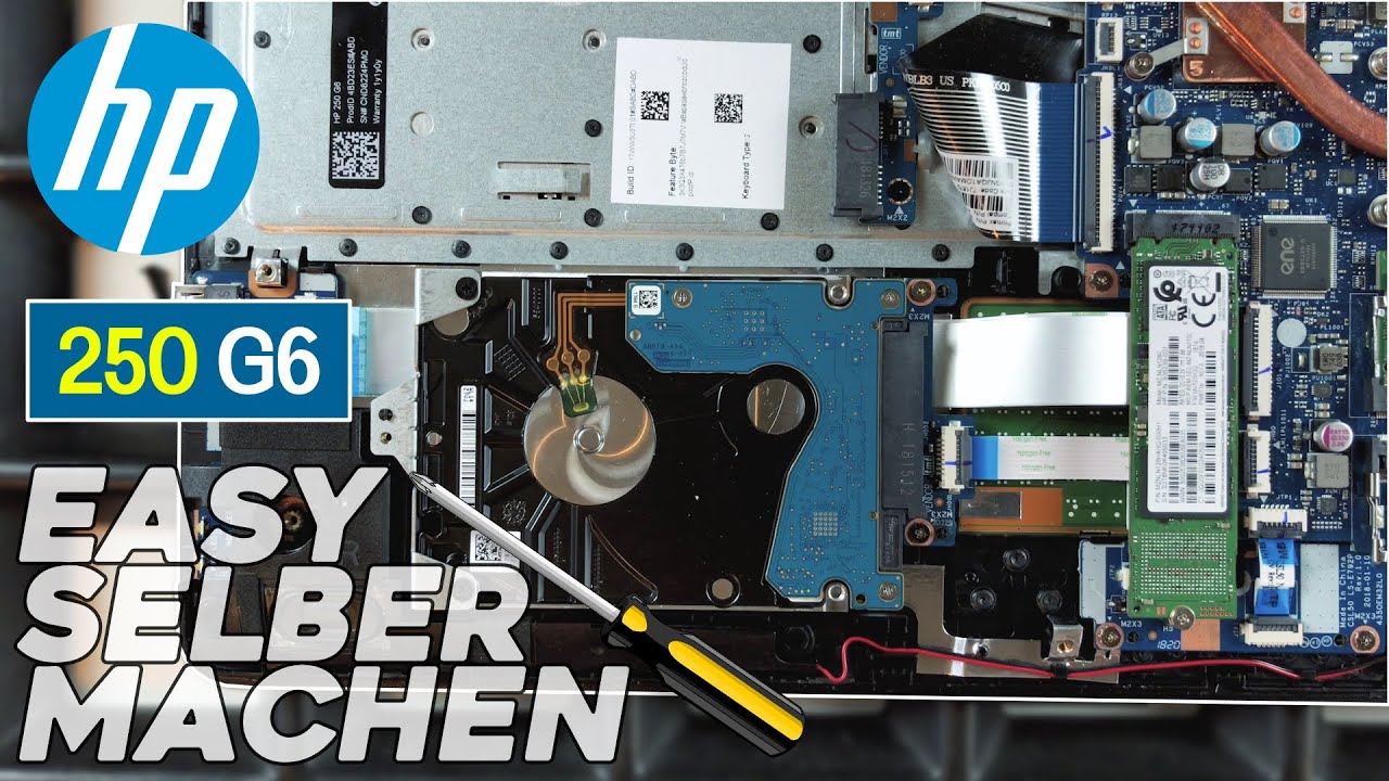 HP 250 G6 von Innen - RAM, SSD, Akku, Lüfter wechseln - Tutorial