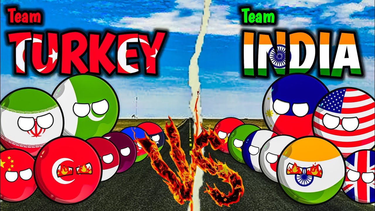 Countries that support India 🇮🇳 and Countries that support Turkey 🇹🇷 | #countryballs #geography