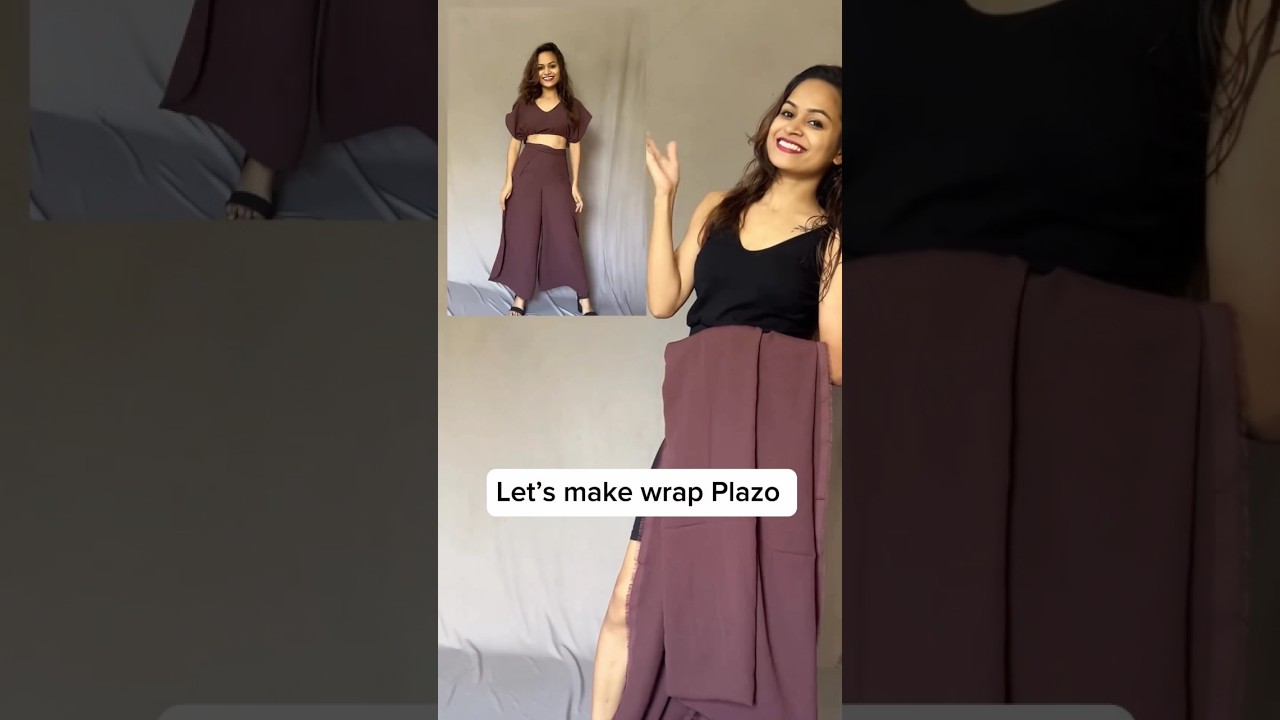 wrap plazo बनाने का नया तरीका। let's make wrap plazo/ wrap plazo bnane ki trick #viral #shorts #new