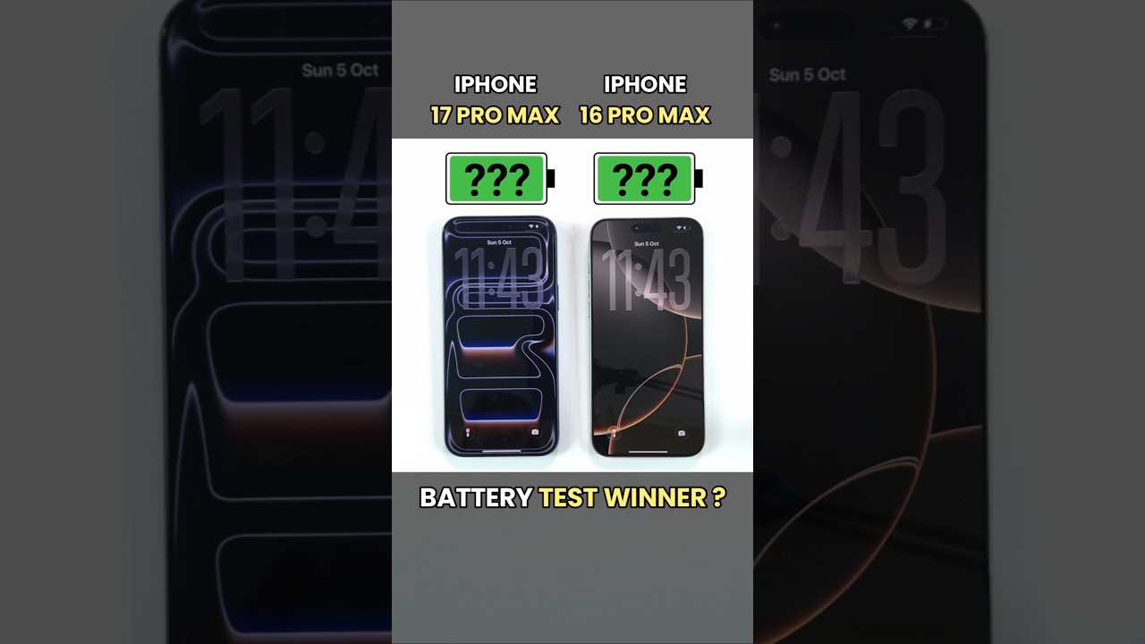 iPhone 17 Pro Max vs iPhone 16 Pro Max 🔋Battery Drain Test - SHOCKING! #iphone17vsiphone16#shorts