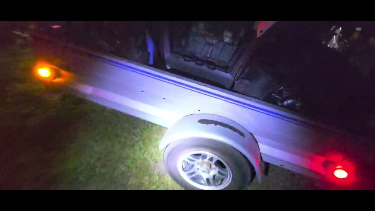 Sterling Galvanized 4x8 utility trailer and Erickson tire tie-downs