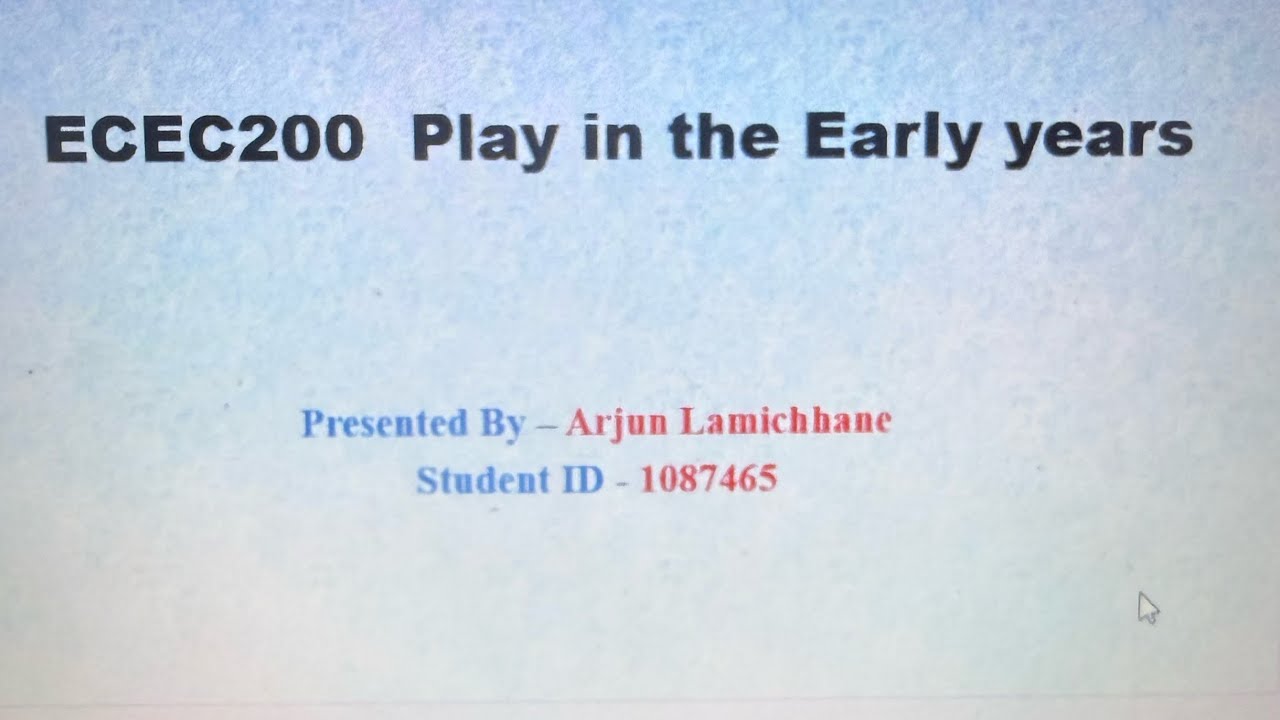 ECEC200 Assessment1 1087465, video report