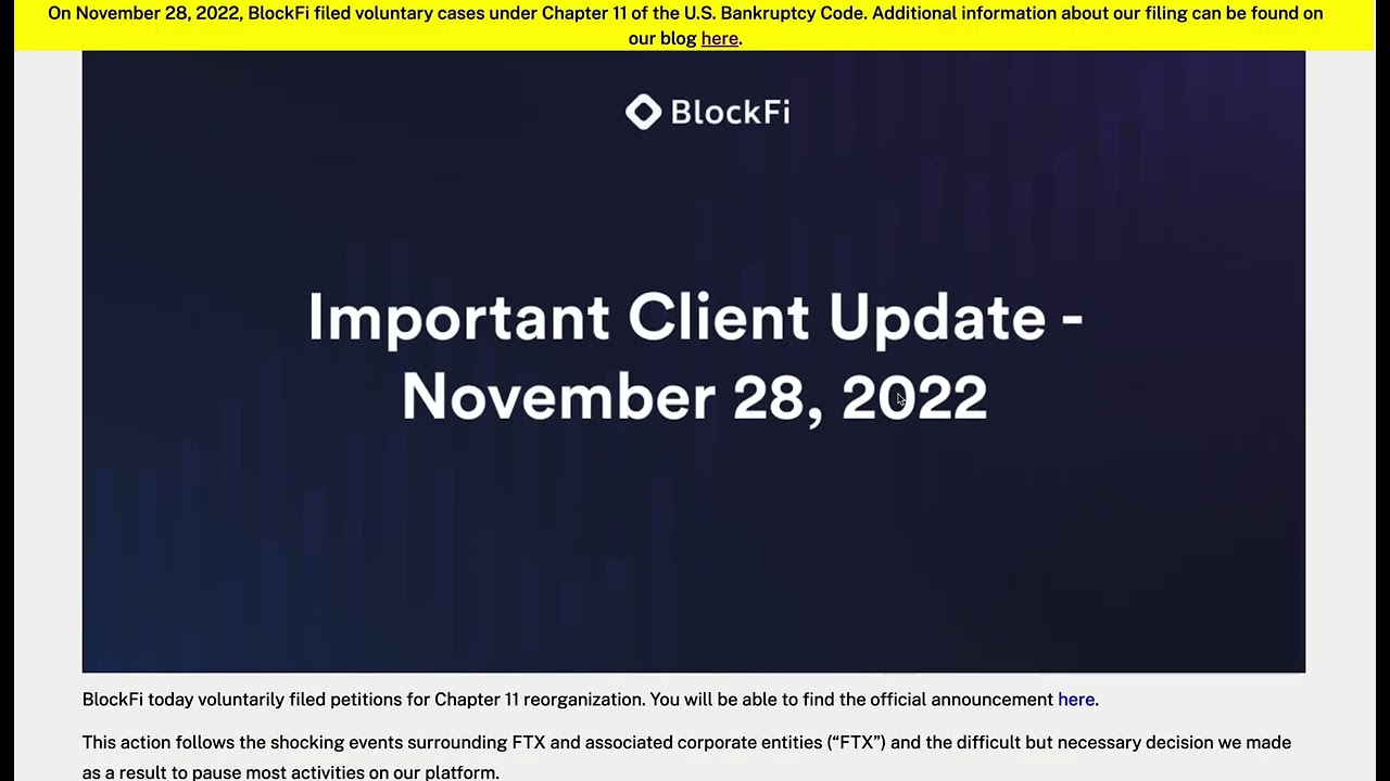 BlockFi Declares BANKRUPTCY!!! Chapter 11. What does it mean for your crypto and your credit cards?