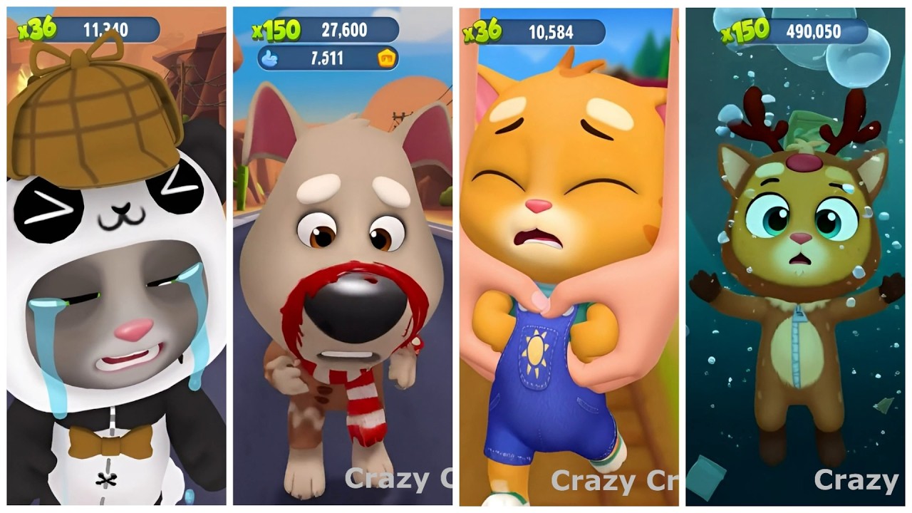 Смешные неудачи в игре Talking Tom Gold Run