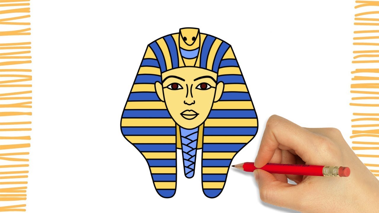 How To Draw a MASK OF TUTANKHAMUN
