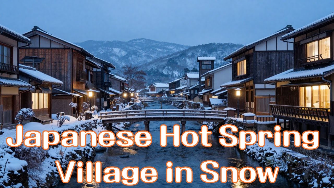 Japanese Hot Spring Village in Snow| lofi | onsen music | ginzan | relax
