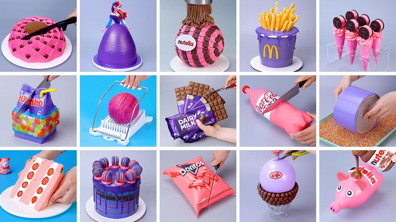 💓LIVE💜 PINK vs PURPLE COMPILATION | Satisfying Cake Decorating Recipes