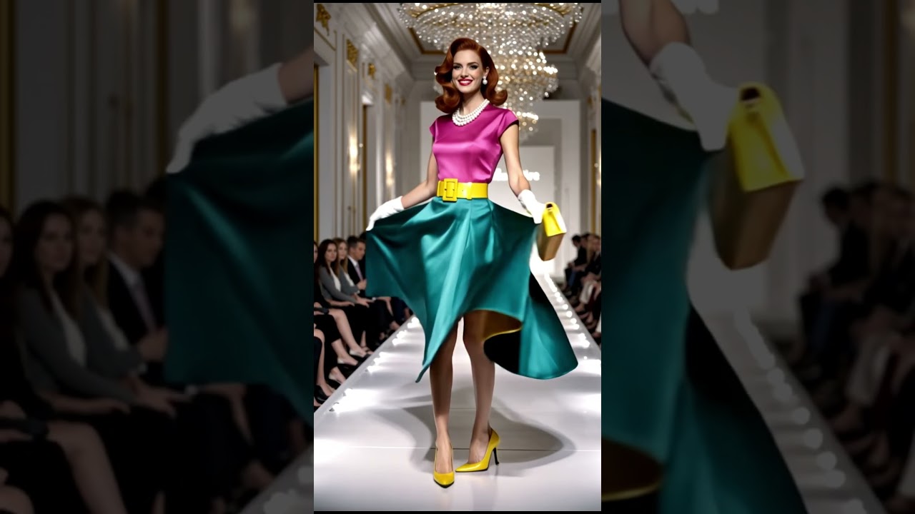 Retro Dresses on the Runway/Color Pop & Couture: Timeless Fashion Revival#RetroRunway