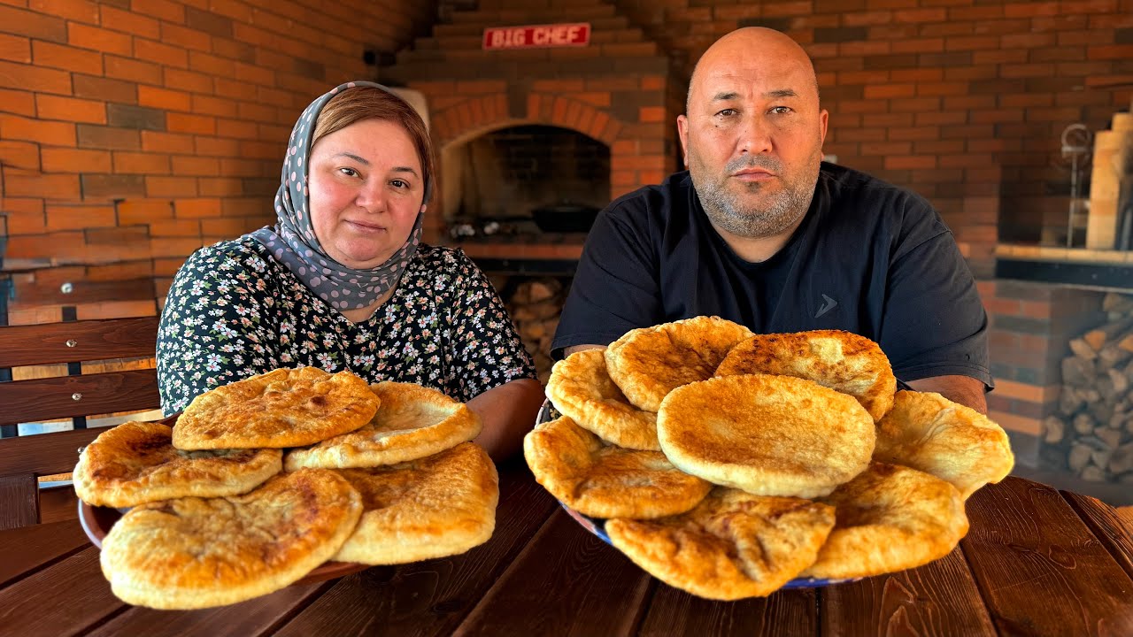 Мясная лепешка на Дровах | Традиционный Деревенский Рецепт