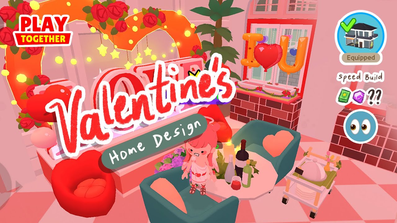 Valentine’s Day Home Design | 21K Modern House | 👀 | Speed Build | Play Together