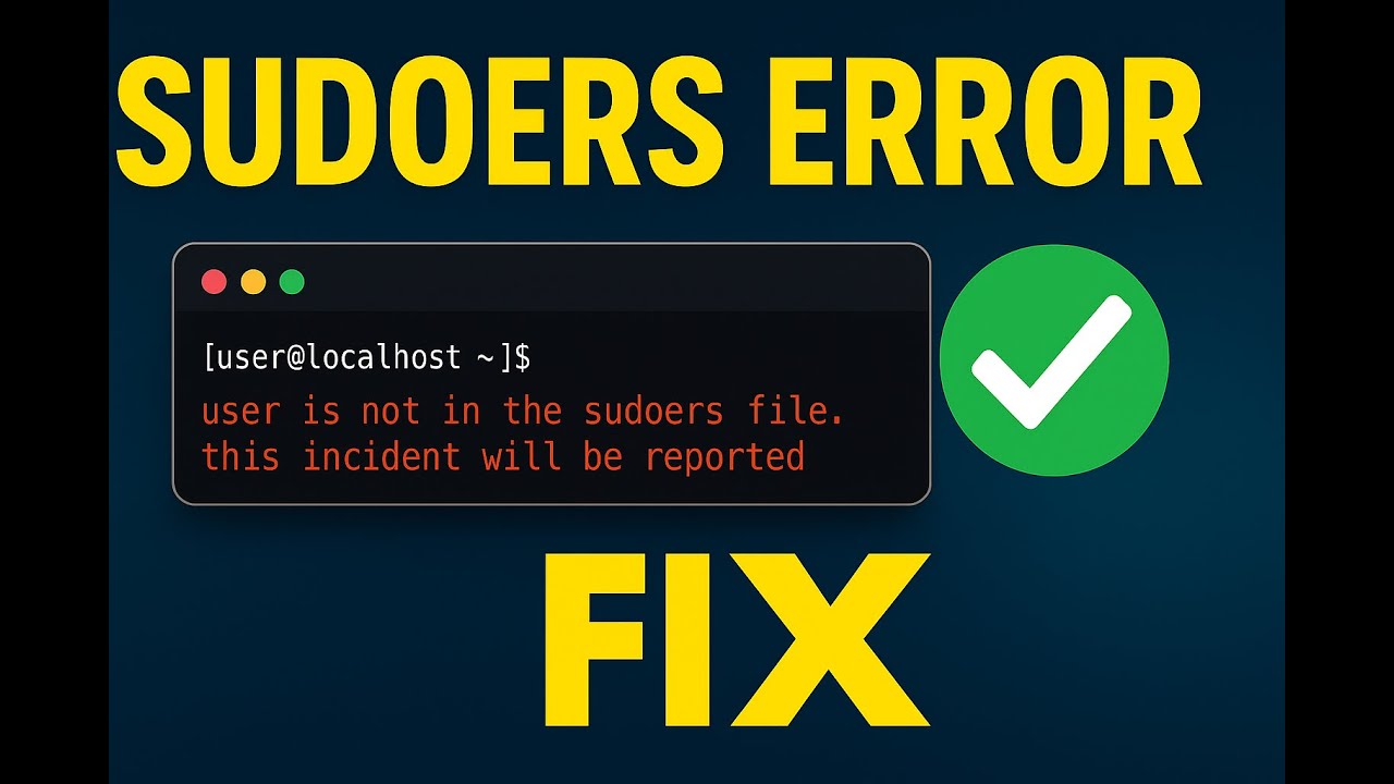 Fix &lsquo;User Is Not in the Sudoers File&rsquo; Error in Linux (Step-by-Step)