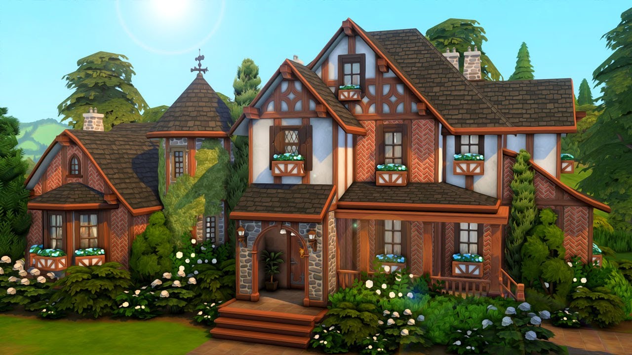 Huge Tudor Family Home 🌳...(Sims 4 Speed Build)