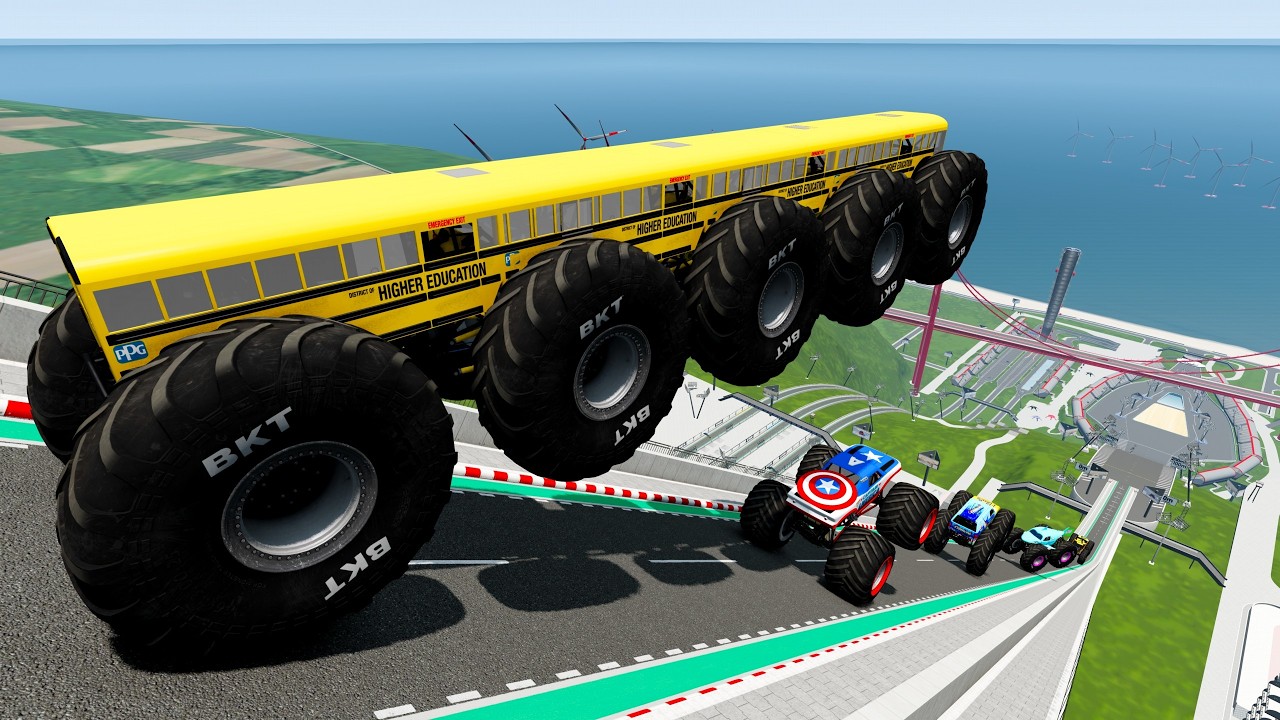 Epic High Speed Monster Trucks Jumps #110 - BeamNG Drive
