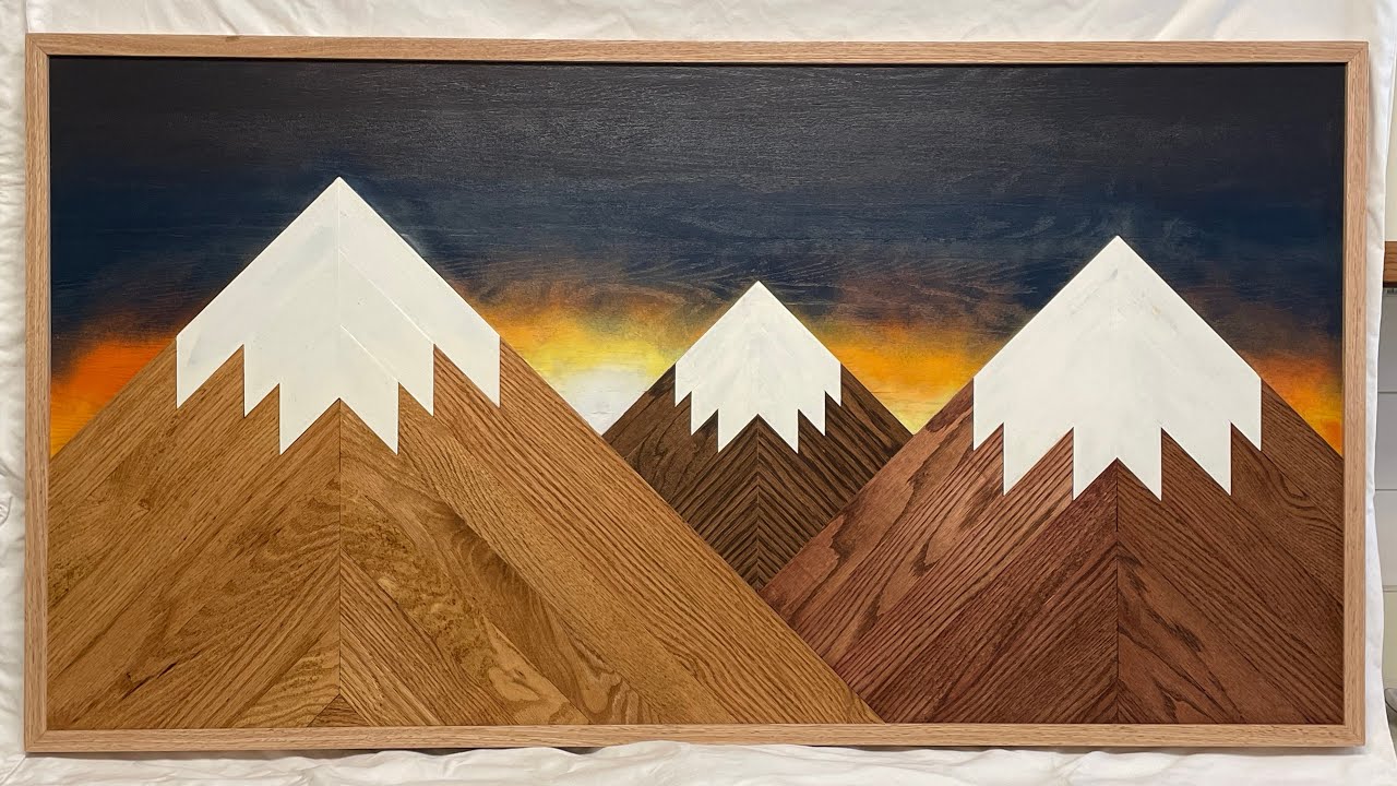 Another way to make geometric wood mountain wall art