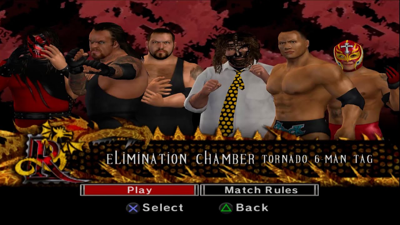 WWE SmackDown vs. Raw 2007 - Undertaker,BigShow,Kane VS Mysterio,Mankind,Rock (ELIMINATION CHAMBER)