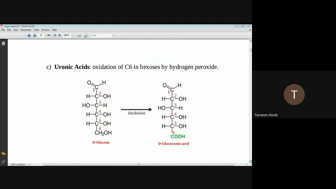 كيمياء حيوية  الوحده الاولى  Reactions of Monosaccharides