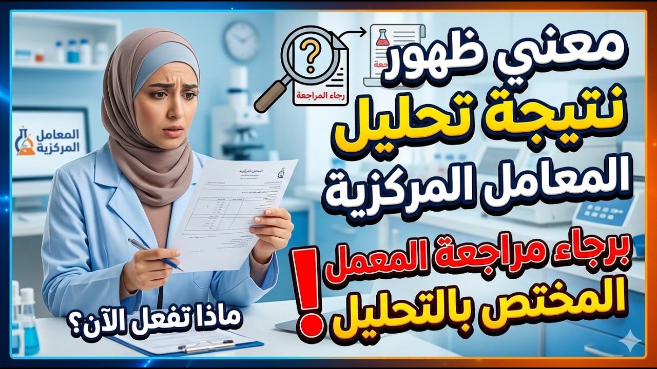 معني ظهور نتيجة تحليل المعامل المركزية برجاء مراجعة المعمل المختص بالتحليل