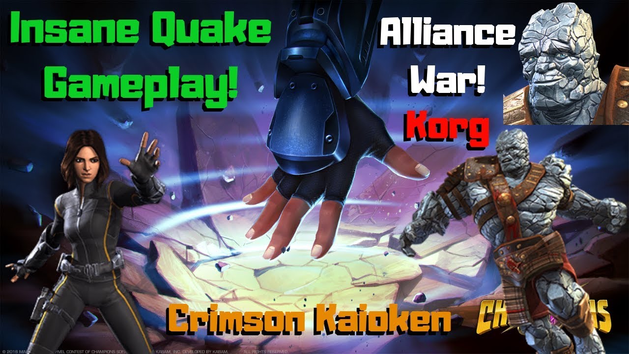 GodTier Quake Gameplay! Korg! AW Fights! Crimson Kaioken! - Marvel Contest of Champions