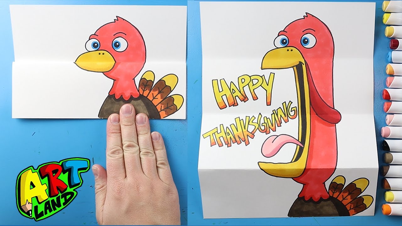 How to Draw a Happy Thanksgiving Surprise Fold