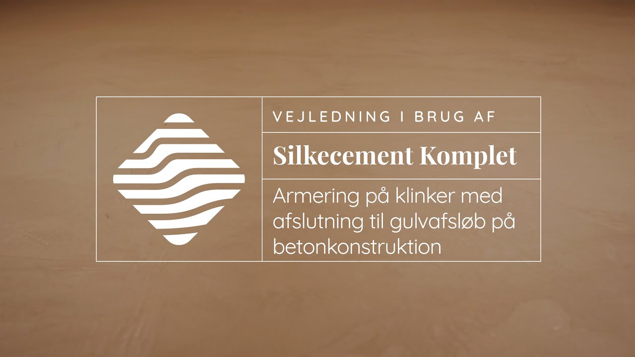 Silkecement Komplet med armering på klinker og afslutning til gulvafaløb på betonkonstruktion
