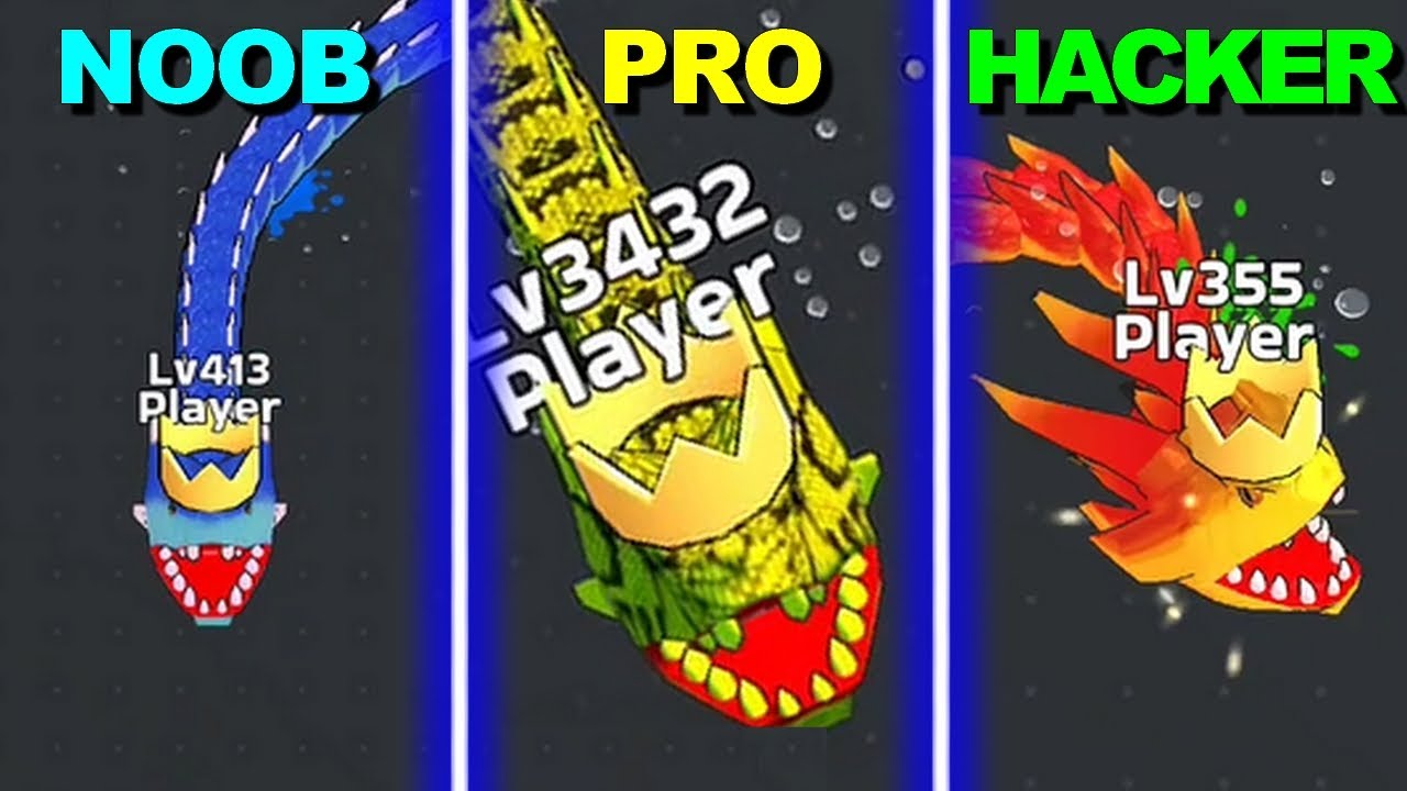 Snake Clash - NOOB vs PRO vs HACKER - Vaff Gameplay 