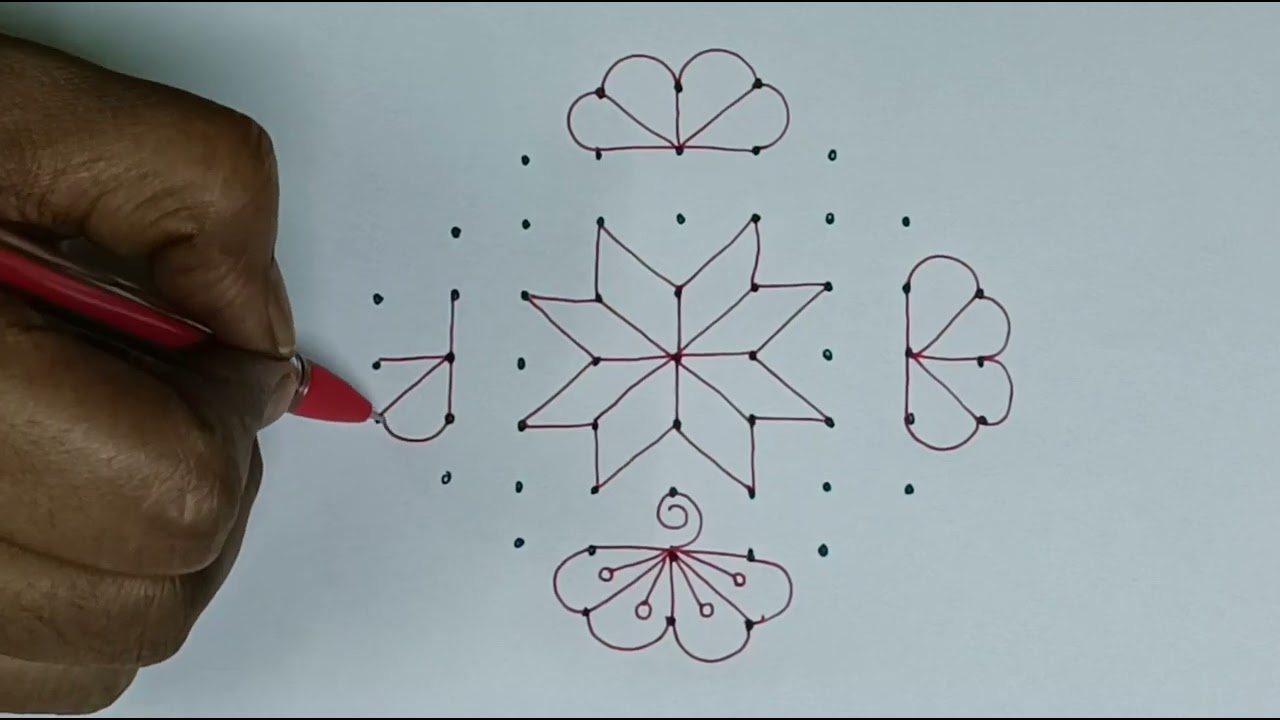 9*3*3 dots easy simple rangoli design #subscribe #simplerangoli #channel ✨✨✨
