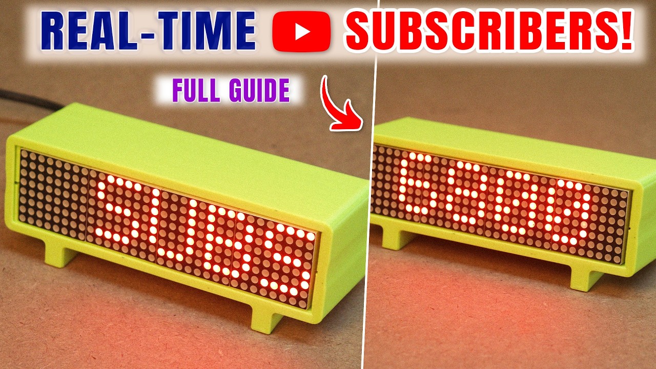How to make YouTube Live Subscriber Counter Using ESP32 & MAX7219🔥Step by Step Guide
