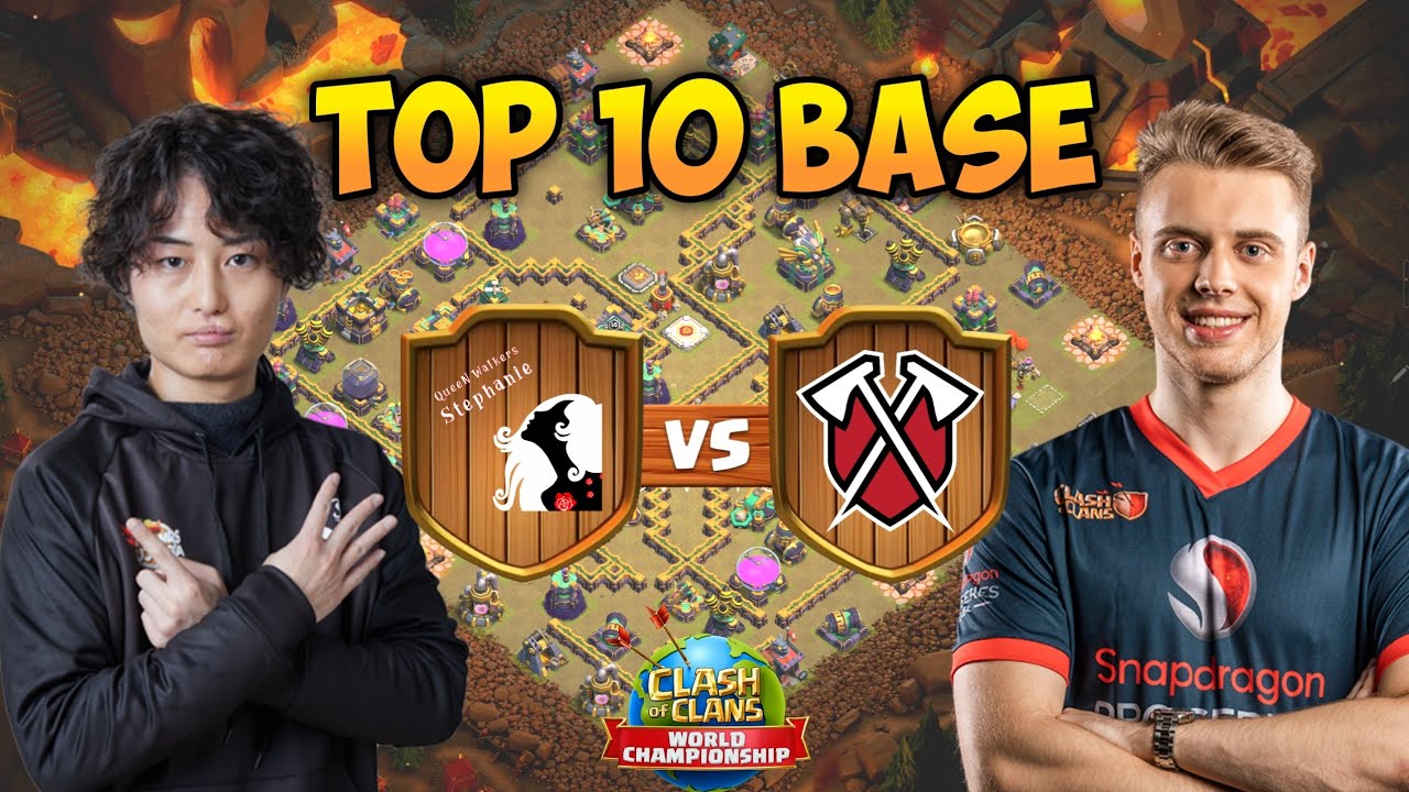 Top 10 TH14 War Base with Link | Queen Walkers vs Tribe Gaming Bases | Clash World Championship