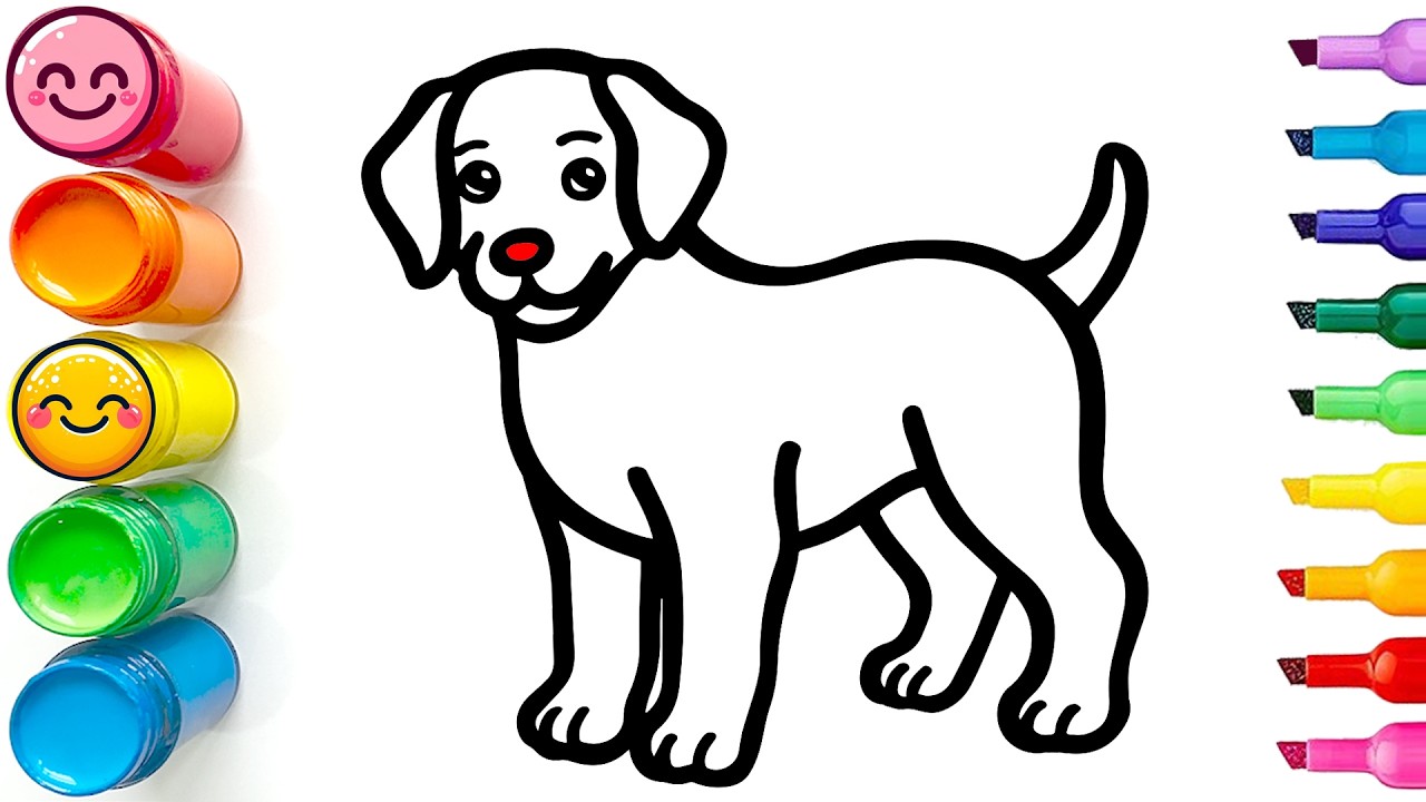 Drawing and Coloring a Gentle Dog | Easy Step by Step Drawing Tutorial for Beginners