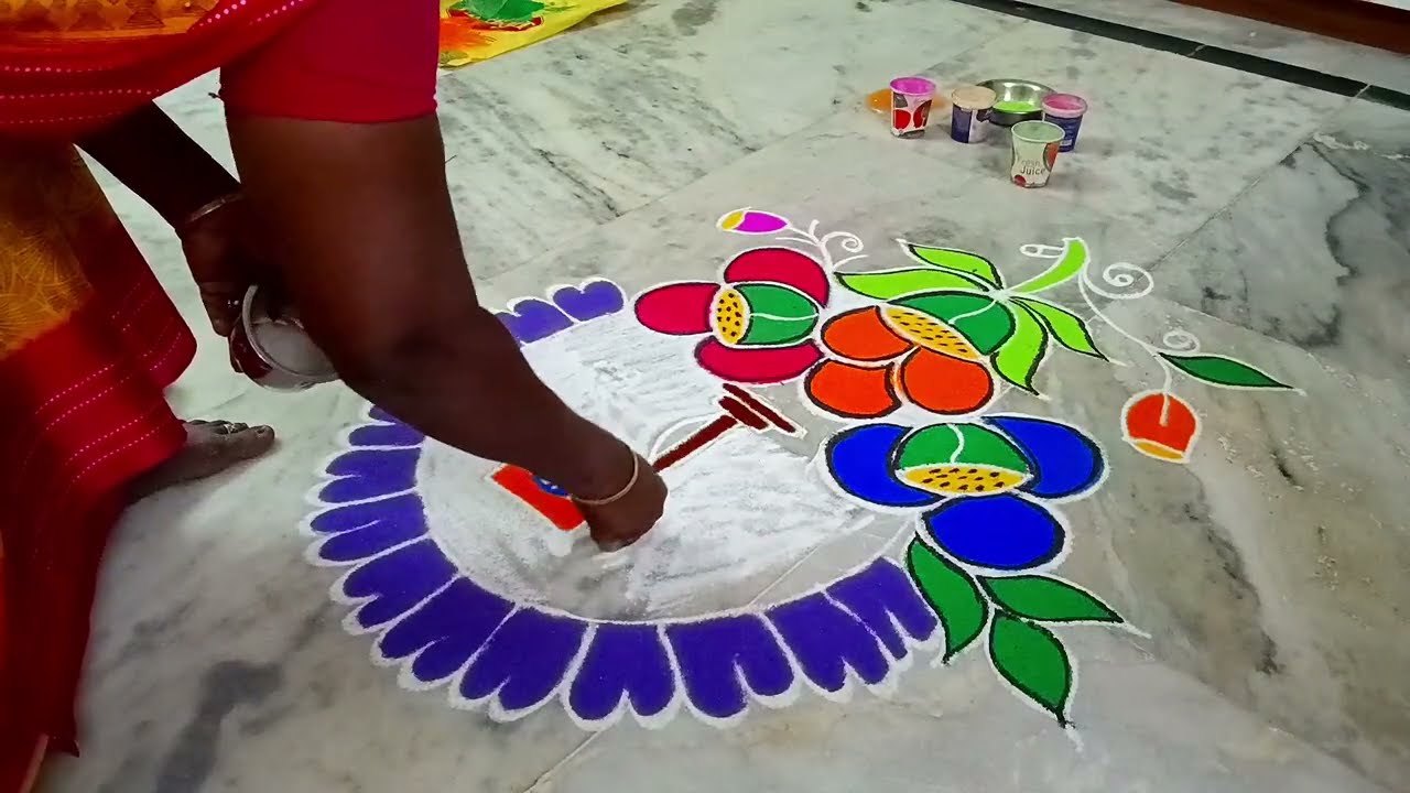 🇮🇳National Flag🇮🇳infused in Rangoli #trending #muggulu #art#youtubevideo #viral #kolam #easyrangoli